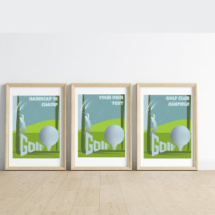 Poster Arte textual para parede sobre golfe golfe golfist