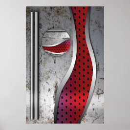 Póster Arte texturizada com metal 3D