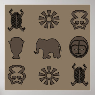 Poster Arte tribal africana abstrata