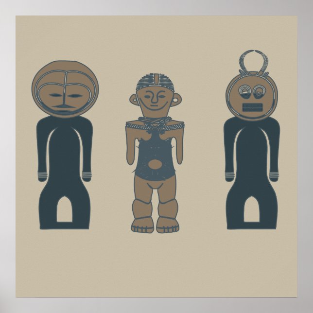 Poster Arte tribal moderna abstrata (Frente)