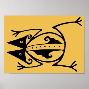 Poster Arte tribal sapo Argentina antiga arte popular