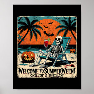 Poster Arte Tropical 1 do Halloween de Skeleton Beach