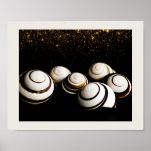 Poster Arte Tropical Imprimível Preta e Dourada