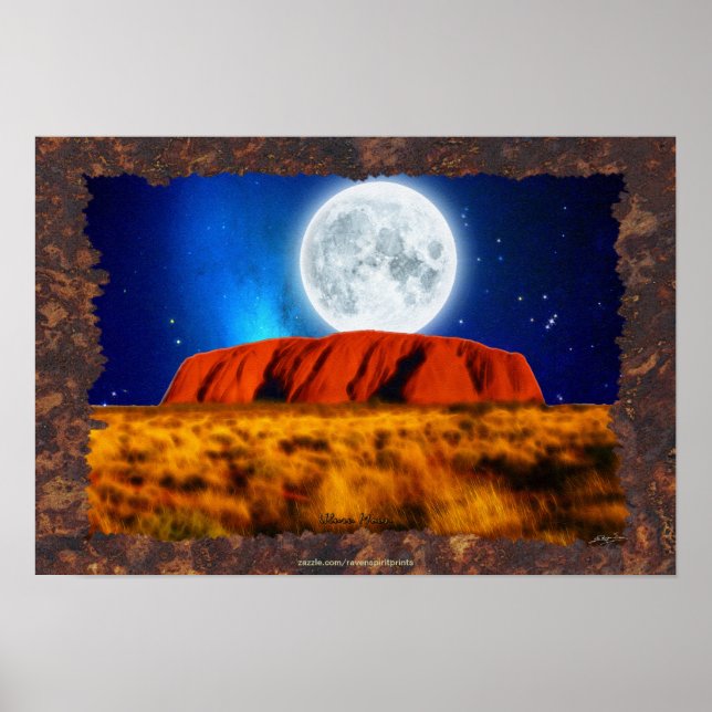 Poster Arte "Uluru Moon" do lado australiano (Frente)