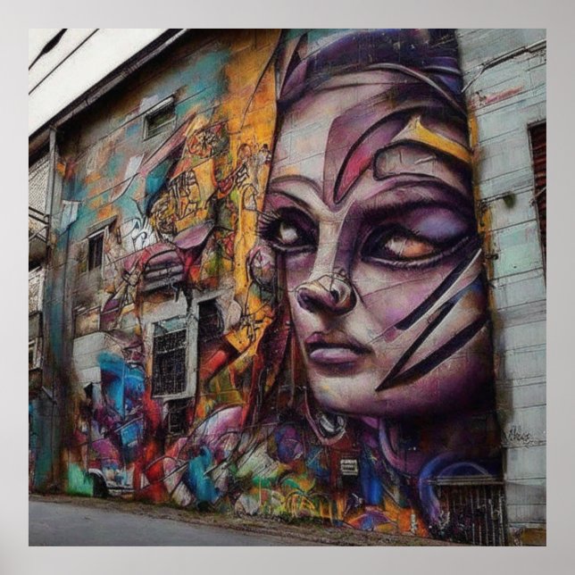 Poster Arte Urbana em Edifício Abandonado (Frente)