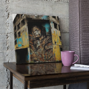 Póster Arte Urbana em Edifício Abandonado