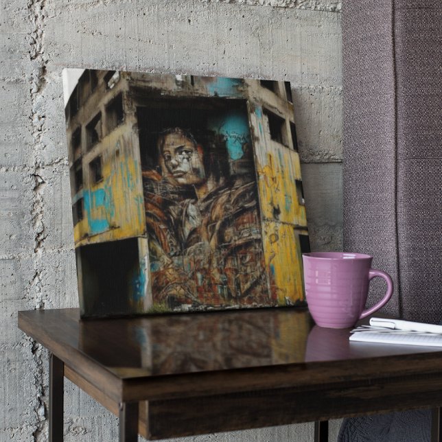 Póster Arte Urbana em Edifício Abandonado (Criador carregado)