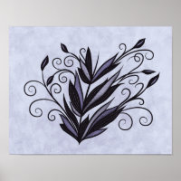 Arte vegetal gótica - Rodovalho Floral preto e rox