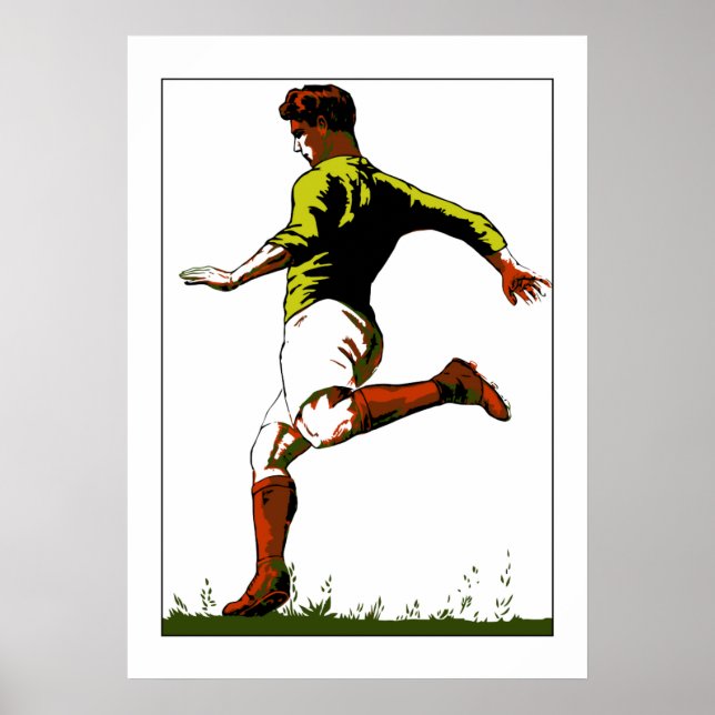 Póster Arte vetorial de futebol retrô (Frente)