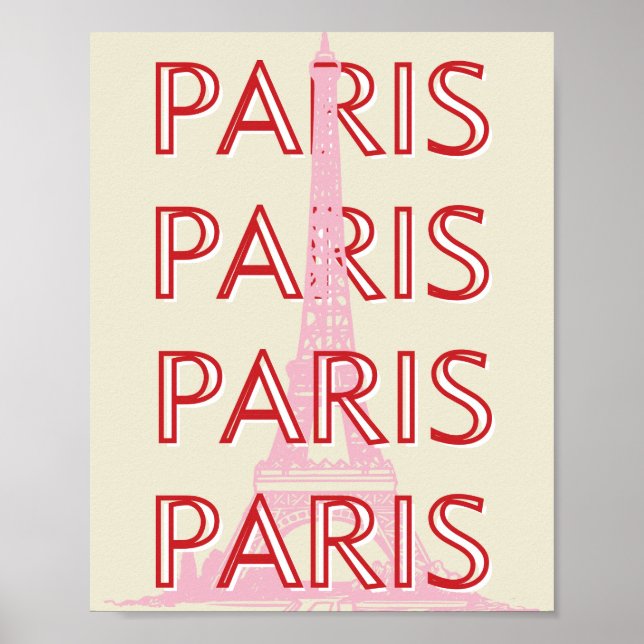 Poster Arte Viagem de Paris, Arte Viagem, Esquema Minimal (Frente)