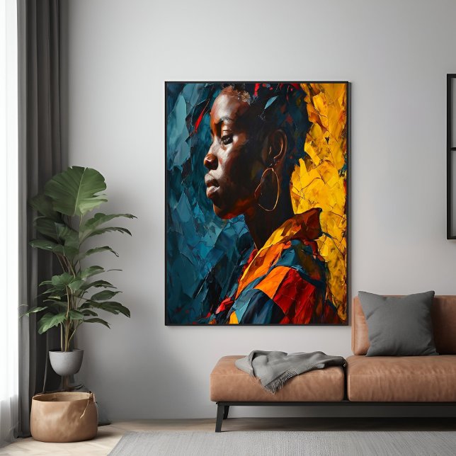 Póster Arte vibrante com Abstrato retrato a negrito (Criador carregado)