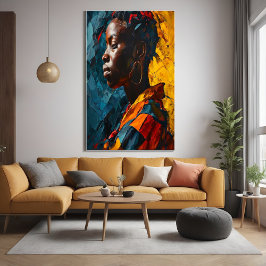 Poster Arte vibrante com Abstrato retrato a negrito