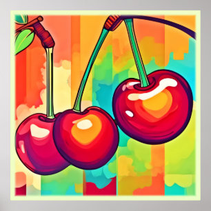 Poster Arte Vibrante de Cereja