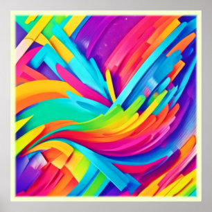 Poster Arte Vibrante de Formas Abstrato