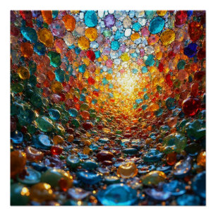 Póster Arte Vibrante de Vidro Mosaico Reluzente