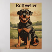 Arte Vintage de Cachorro Rottweiler