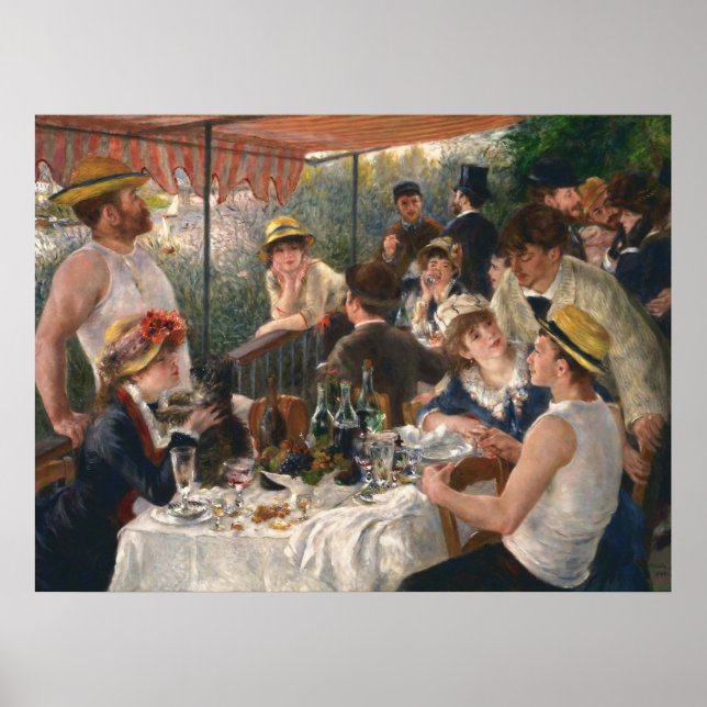 Poster Arte Vintage de Festa de Barco Impressionista Fran (Frente)