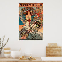 Arte Vintage de Mônaco Monte Carlo de Alphonse Muc
