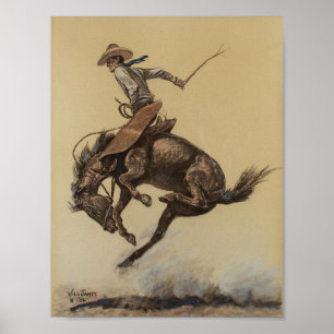 Poster Arte Western “Cavalo Empinando” por Will James