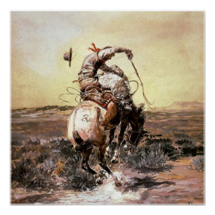 Póster Arte Western “Slick Rider” por Charles M Russell