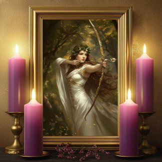 Poster Artemis Greek Goddess Enchanted Forest Archer
