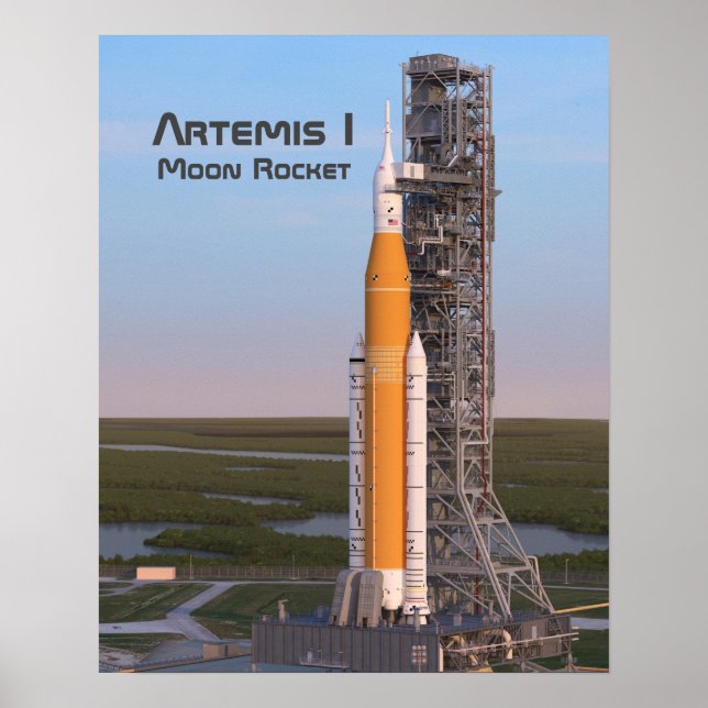 Poster Artemis One Moon Rocket on Pad (Frente)