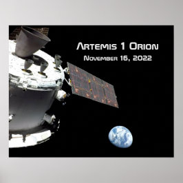 Poster Artemis Orion Spacecraft Blue Marble