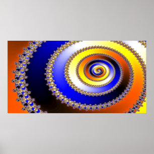 Poster Artes abstractas - amarelo azul espiral