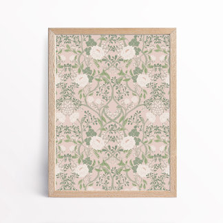Poster Artes e Ofícios em Estilo Vintage Peônia Floral
