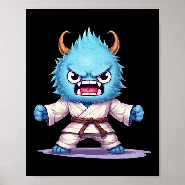 Poster Artes Marciais Assustadoras Combatendo Karate Boxe (Frente)