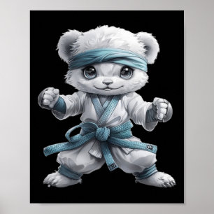 Poster Artes Marciais Assustadoras Combatendo Karate Boxe