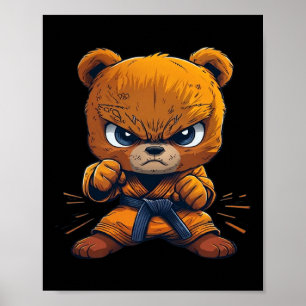 Poster Artes Marciais Assustadoras Combatendo Karate Boxe