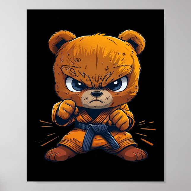 Poster Artes Marciais Assustadoras Combatendo Karate Boxe (Frente)