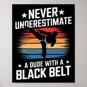 Poster Artes Marciais Belt Belt Karate Jiu Jitsu Taekwond