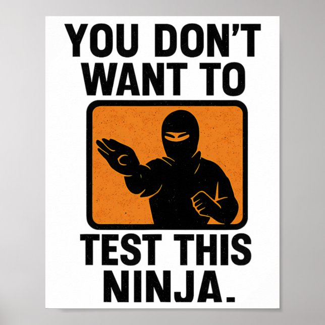 Poster Artes marciais Boxing Ninja Danger Stencil Gráfico (Frente)