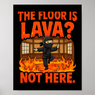 Poster Artes marciais Boxing Ninja Lava Floor Dojo Humor