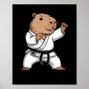 Poster Artes marciais Capyra Funny Karate Taekwondo Jiu J