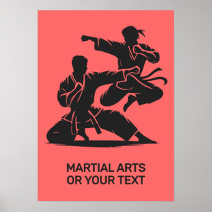 Poster Artes Marciais com Texto e Cor Personalizados