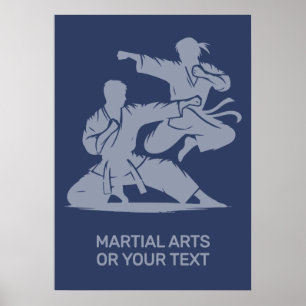 Poster Artes Marciais com Texto e Cor Personalizados