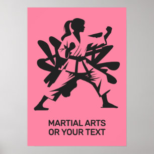 Poster Artes Marciais com Texto e Cor Personalizados