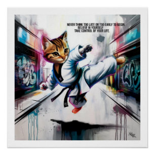 Póster Artes Marciais Conhecem Estilo de Rua - Kitten Car
