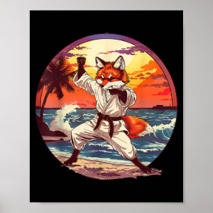 Poster Artes Marciais de Judô Fox Nature Kickboxing Taekw