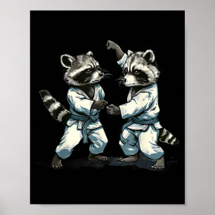 Poster Artes Marciais de Taekwondo Mma de Guaxinim de Kar