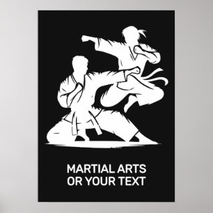 Poster Artes Marciais de Texto e Cor Personalizados