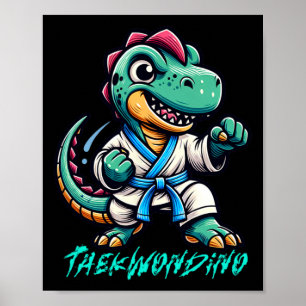 Poster Artes Marciais Engraçadas Karatê Taekwondo Dino An