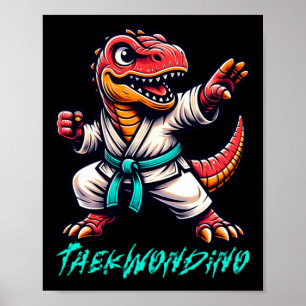 Poster Artes Marciais Engraçadas Karate Taekwondo Dino An