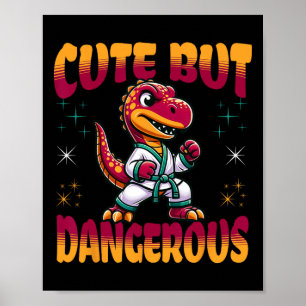 Poster Artes Marciais Engraçadas Karatê Taekwondo Dinossa