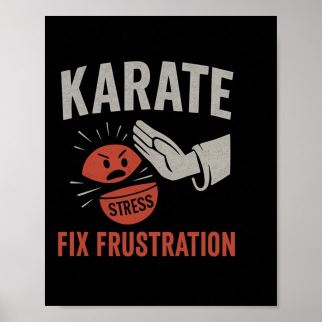 Poster Artes Marciais Engraçado Karate Fix Frustração Str (Frente)