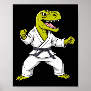 Poster Artes Marciais Karate T-rex Taekwondo Kickboxing P