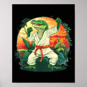 Poster Artes Marciais MMA Taekwondo Crocodilo Karatê Anim